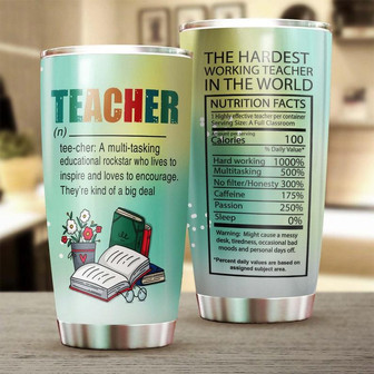 The Hardest Working Teacher Stainless Steel Tumbler Teacher Gift Appreciation Gift Teacher Thank You Gift Counselor Gift - Thegiftio UK