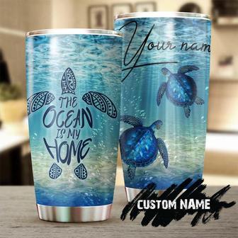 The Ocean Is My Home Turtle Personalized Tumblerturtle Presentunique Tumblerbirthday Gift Christmas Gift For Turtle Lover - Thegiftio UK