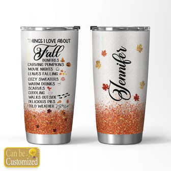 Things I Love Abt Fall Personalized Tumbler - Thegiftio UK