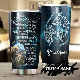 To Daughter Wolf Galaxy You Are My Little Princess Personalized Tumbler Wolf Lover Tumblerbirthday Gift Gift For Daughterunique Present - Thegiftio UK