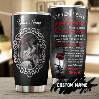 Custom Gift For Husband Wife, To Husband To Wife Stainless Steel 20oz Tumbler, Skull Couples Love You The Most Personalized Tumbler skull Birthday Gift Christmas - Thegiftio UK