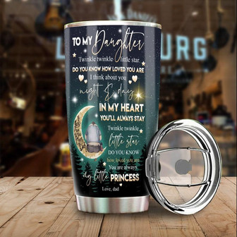 To My Daughter Love You Twinkle Twinkle Little Star Personalized Tumblerbirthday Christmas Gift For Daughter From Dad Gift For Bear Lover - Thegiftio UK