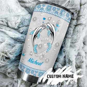 To My Husband Love You Dolphin Personalized Tumblerdolphin Tumblermeaningful Christmas Birthday Valentine Gift For Him Gift Dolphin Lover - Thegiftio UK