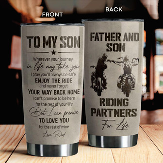 To My Son Biker Tumbler - Thegiftio UK