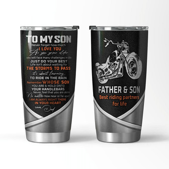 To My Son Biker Tumbler - Thegiftio UK