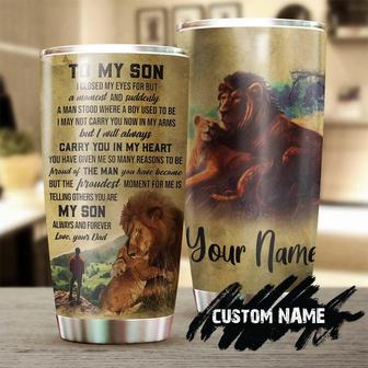 To My Son Dad Proud Of The Man You Have Become Personalized Tumblerunique Meaningful Birthday Gift Christmas Gift Day For Son From Father - Thegiftio UK