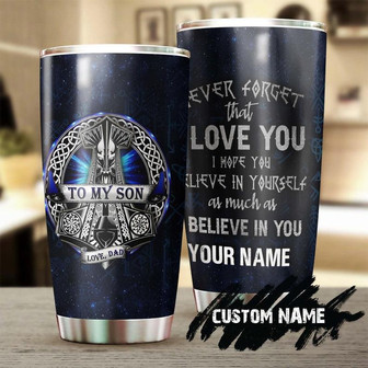 To My Son Viking Personalized Tumblerunique Meaningful Birthday Gift Christmas Gift Day For Son From Father - Thegiftio UK