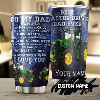 Tractor To My Dad My Hero From Son Personalized Tumblerbirthday Gift Christmas Gift Father'S Day Gift For Tractor Dad Driver From Son - Thegiftio UK