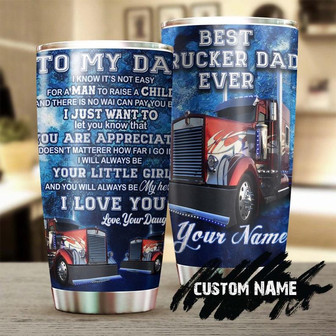 Tractor To My Dad My Hero Personalized Tumblerbirthday Gift Christmas Gift Father'S Day Gift For Tractor Dad Driver From Daughter - Thegiftio UK