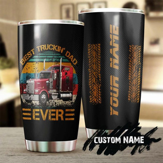 Trucker Dad Best Trucking Dad Ever Tumblerbirthday Gift Christmas Gift Father'S Day Gift For Dad From Son - Thegiftio UK