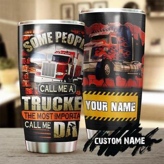 Trucker Dad Important People Call Me Dad Personalized Tumblerbirthday Gift Christmas Gift Father'S Day Gift For Trucker Dad - Thegiftio UK