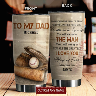 Custom Baseball Tumbler For Dad - Thegiftio UK