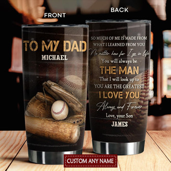 Custom Baseball Tumbler For Dad - Thegiftio UK