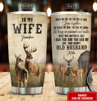 Custom Deer Couple Tumbler - Thegiftio UK