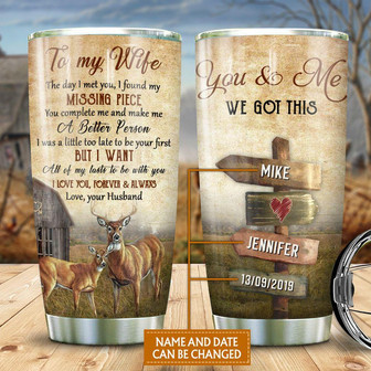 Custom Deer Couple Tumbler - Thegiftio UK