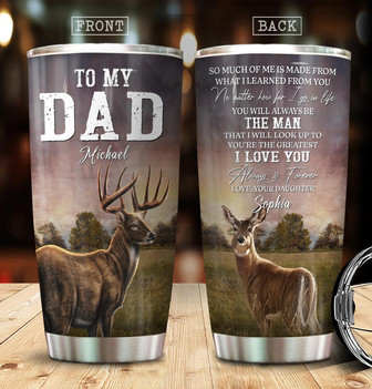 Custom Deer Tumbler For Dad - Thegiftio UK