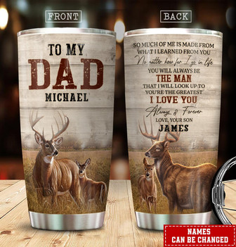 Custom Deer Tumbler For Dad - Thegiftio UK
