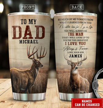 Custom Deer Tumbler For Dad - Thegiftio UK