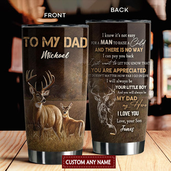 Custom Deer Tumbler For Dad - Thegiftio UK