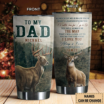 Custom Deer Tumbler For Dad - Thegiftio UK