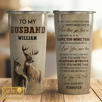 Custom Deer Tumbler For Husband - Thegiftio UK