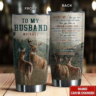 Custom Deer Tumbler For Husband - Thegiftio UK
