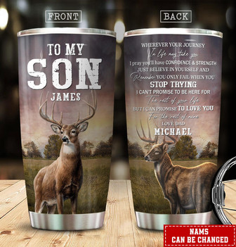 Custom Deer Tumbler For Son - Thegiftio UK