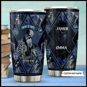 Custom Skull Couple Tumbler - Thegiftio UK