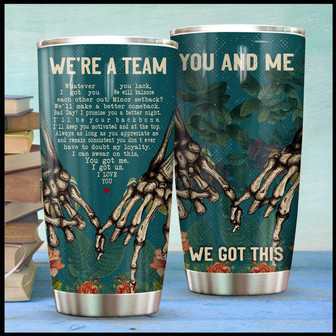 Custom Skull Couple Tumbler - Thegiftio UK