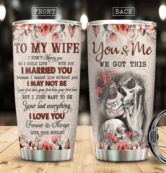 Custom Skull Couple Tumbler - Thegiftio UK