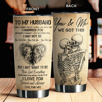 Custom Skull Couple Tumbler - Thegiftio UK