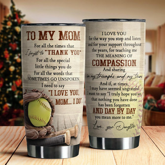 Custom Softball Tumbler For Mom - Thegiftio UK