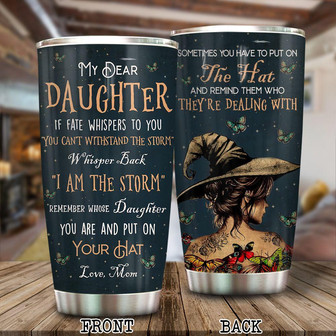 Custom To My Daughter Witch Tumbler - Thegiftio UK