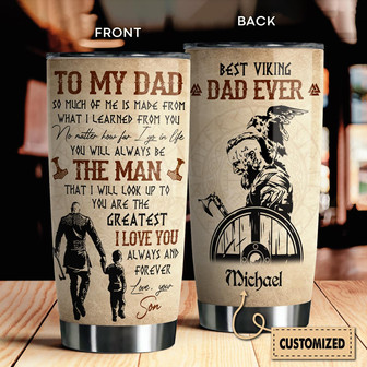 Custom Viking Dad Tumbler - Thegiftio UK