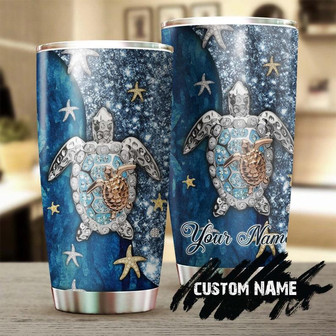 Turtle Blue Diamond Mom And Baby Jewelry Style Personalized Tumblerturtle Presentunique Tumblerbirthday Christmas Gift For Turtle Lover - Thegiftio UK