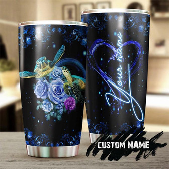 Turtle Blue Rose Personalized Tumblerturtle Presentunique Tumblerbirthday Gift Christmas Gift For Turtle Lover - Thegiftio UK