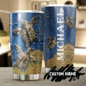 Turtle Ceramic Style Personalized Tumblerunique Tumblerbirthday Christmas Gift For Turtle Lover - Thegiftio UK