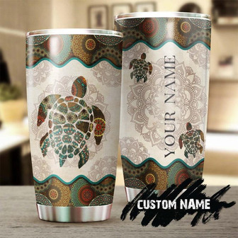 Turtle Mandala Style Personalized Tumblerturtle Presentunique Tumblerbirthday Christmas Gift For Turtle Lover - Thegiftio UK