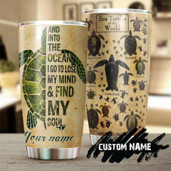Turtles Species Find My Soul Lose My Mind Personalized Tumblerturtle Presentunique Tumblerbirthday Gift Christmas Gift For Turtle Lover - Thegiftio UK