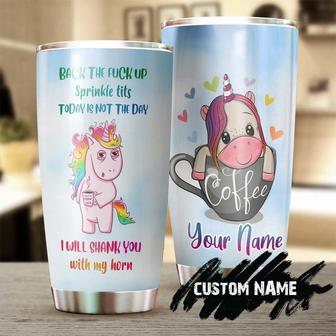 Gift for her, Coffee Lover Gift, Unicorn Love Coffee Shank You With My Horn, Stainless Steel 20oz Tumbler - Thegiftio UK