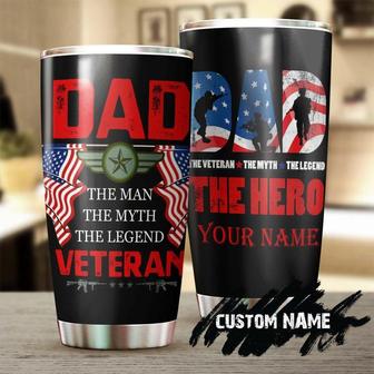 Veteran Dad The Myth The Man The Legend Tumblerbirthday Gift Christmas Gift Father'S Day Gift For Dad From Son From Daughter - Thegiftio UK