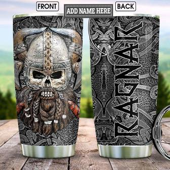 Viking Skull Metal Style Personalized Stainless Steel Tumbler - Thegiftio UK