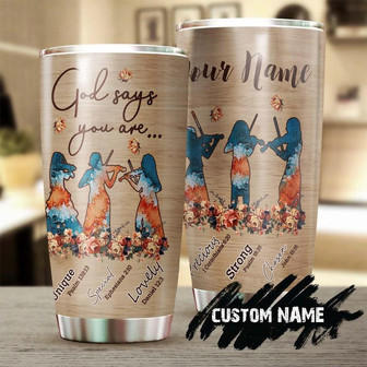 Violin Faith Gods Says You Are Lovely Unique Special Personalized Tumblerbirthday Christmas Gift For Jesus Lover Catholic Christians - Thegiftio UK