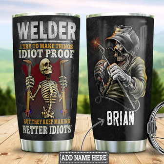 Welder Skull Personalized Stainless Steel Tumbler - Thegiftio UK