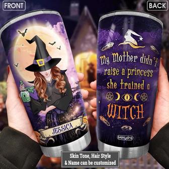 Wit My Mom Trained A Witch Customized Stainless Steel Tumbler - Thegiftio UK