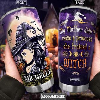 Wit My Mom Trained A Witch Personalized Stainless Steel Tumbler - Thegiftio