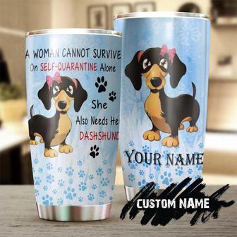 Without Dachshund Woman Cannot Survive Personalized Tumblermother'S Day Gift For Dachshund Momgift For Dachshund Lover Dog Lover Gift Idea - Thegiftio UK