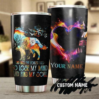Wolf Into The Forest Find My Soul Personalized Tumbler Wolf Lover Tumbler Birthday Gift Gift For Her Gift For Him Unique Present - Thegiftio UK