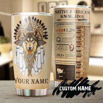 Wolf Native American Knowledge Personalized Tumblerwolf Lover Tumblerbirthday Giftgift For Her For Himunique Gift Native American - Thegiftio UK