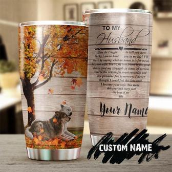 Wolf To My Husband I Am Lucky To Have You Personalized Tumbler Wolf Lover Tumbler Birthday Gift Gift For Husband Unique Present - Thegiftio UK